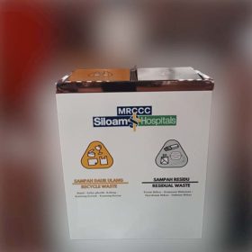 Tempat Sampah Stainless Kotak 2 in 1 tutup goyang